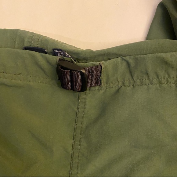 Men’s unisex Gap Y2k green nylon stripe track pants wide leg adjustable belt - Picture 3 of 16